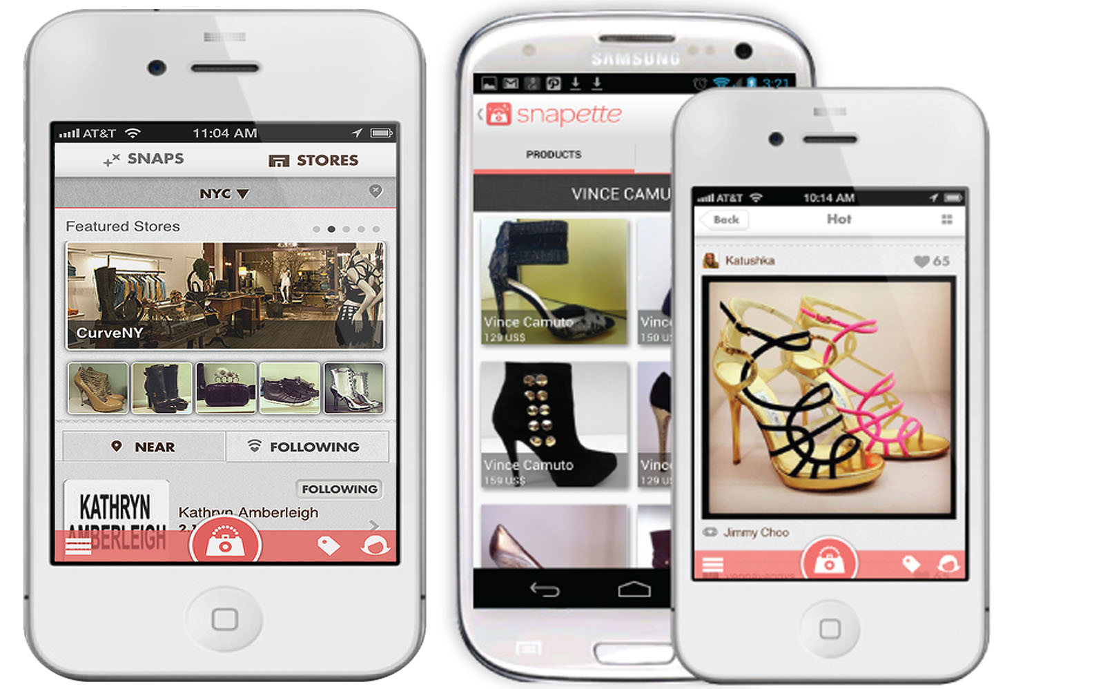 Reprodução: app Snapette em dispositivos móveis